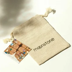 Moonstone Bagues|2 Bagues Cléa Améthyste & verre facetté en laiton doré