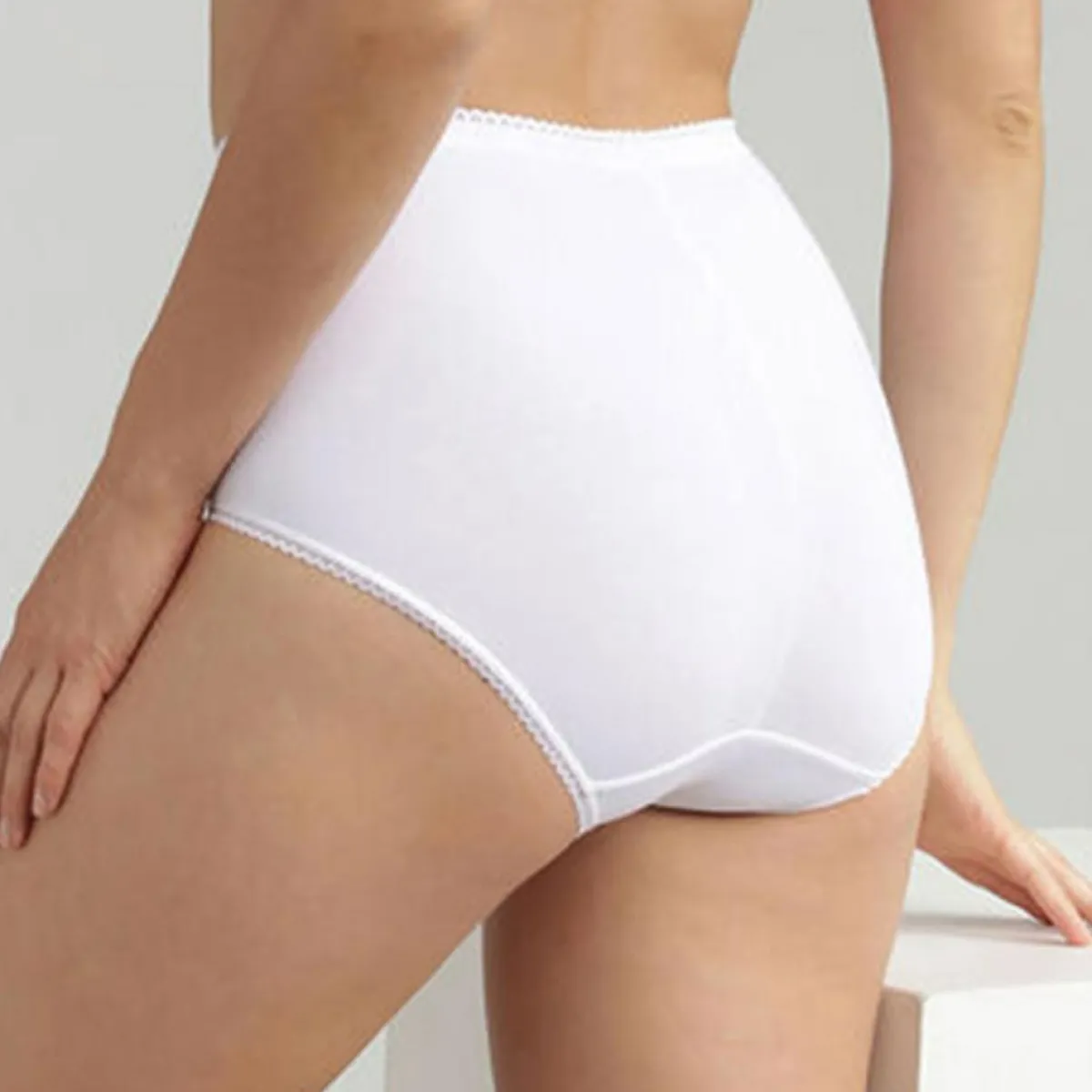 Playtex Lingerie, Nuit|2 Culottes Coton & Dentelle blanches