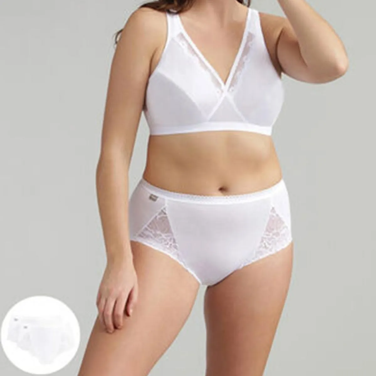 Playtex Lingerie, Nuit|2 Culottes Coton & Dentelle blanches