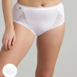 Playtex Lingerie, Nuit|2 Culottes Coton & Dentelle blanches