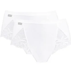 Playtex Lingerie, Nuit|2 Culottes Coton & Dentelle blanches