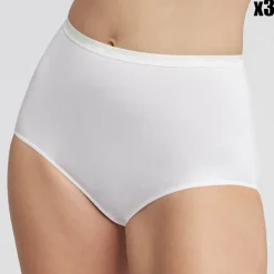 Playtex Lingerie, Nuit|2 Culottes en Coton Bio blanches