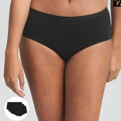 Playtex Lingerie, Nuit|2 Culottes en Coton Bio noires
