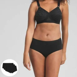 Playtex Lingerie, Nuit|2 Culottes en Coton Bio noires