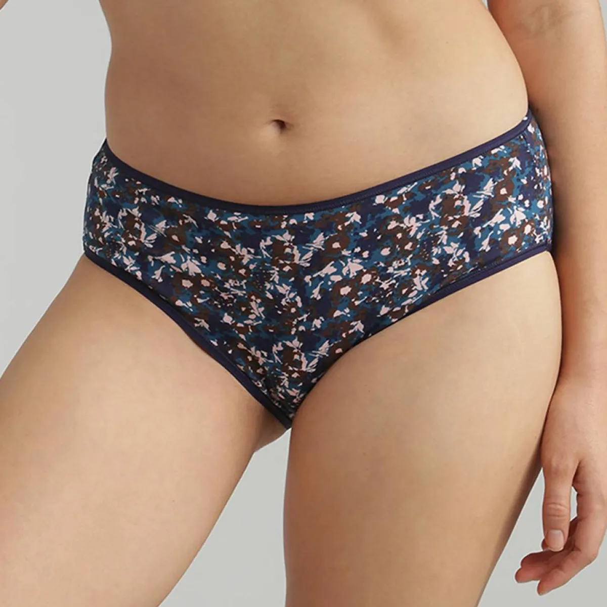 Playtex Lingerie, Nuit|2 Culottes Essential Cotton imprimé floral beige/bleu