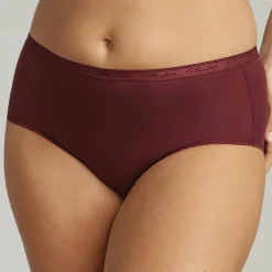 Playtex Lingerie, Nuit|3 Culottes midi Cotton Bio prune/imprimé/terracotta