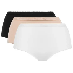 Playtex Lingerie, Nuit|3 Culottes midi Cotton Bio blanc/beige/noir