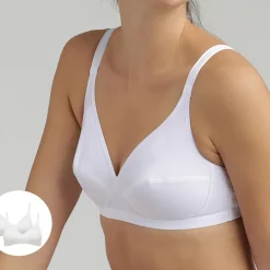 Playtex Lingerie, Nuit|2 Soutiens-gorge sans armatures Basic Microfibre Support blancs