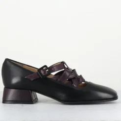 Garrice Lab Derbies|Babies en Cuir 5516 noir/prune