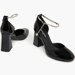 Sonia Rykiel Escarpins|Babies en Cuir verni Honfleur noires - Talon 8.5 cm