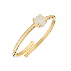 Moonstone Bagues|Bague ajustable Petra Pierre de Lune en laiton doré