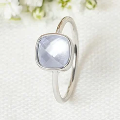 Moonstone Bagues|Bague Aëlle Nacre bleue en laiton