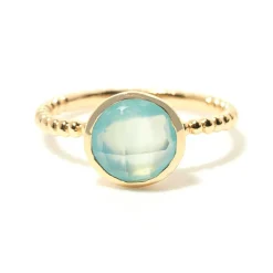Moonstone Bagues|Bague Cataleya Acqua Calci en laiton doré
