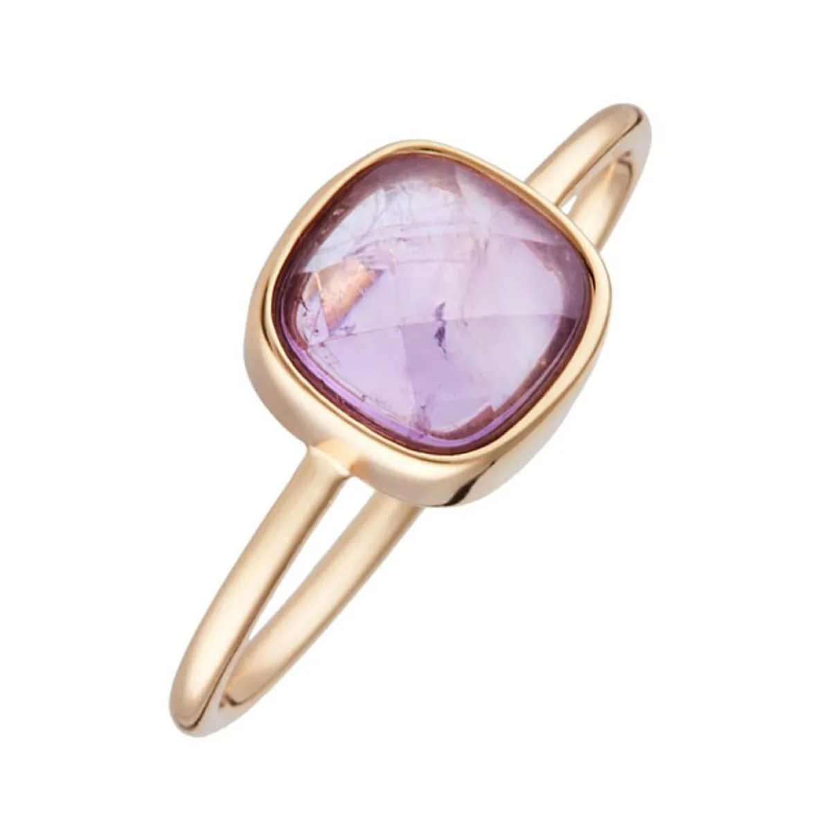 Moonstone Bagues|Bague Ella Améthyste en laiton doré