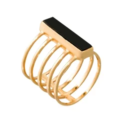 Moonstone Bagues|Bague Emma Onyx en laiton doré