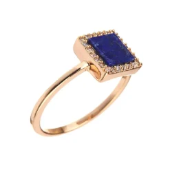 Moonstone Bagues|Bague Fiona Lapis en laiton doré