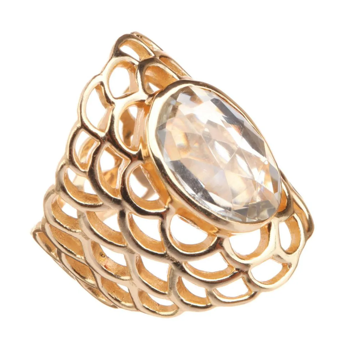 Moonstone Bagues|Bague Freida Améthyste en laiton doré