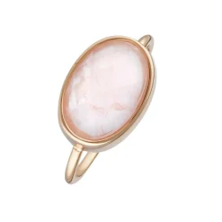 Moonstone Bagues|Bague Lisa Quartz rose en laiton doré