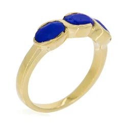 Moonstone Bagues|Bague Lydia Lapis Lazuli en laiton doré