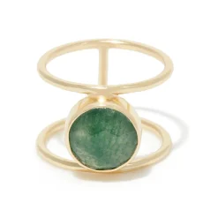 Moonstone Bagues|Bague Nicole Aventurine en laiton doré