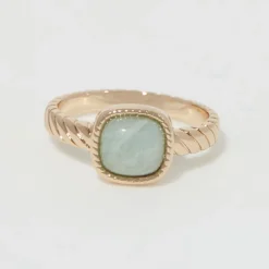 Moonstone Bagues|Bague Pamela Amazonite en laiton doré