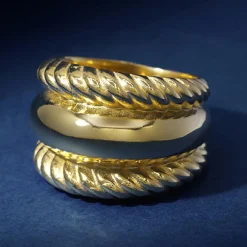 By Rafaella Bagues|Bague Pyroli en Argent doré