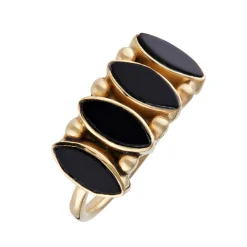 Moonstone Bagues|Bague Reina Onyx en laiton doré