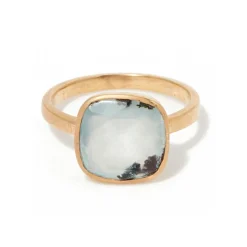Moonstone Bagues|Bague Sia Calcédoine en laiton doré