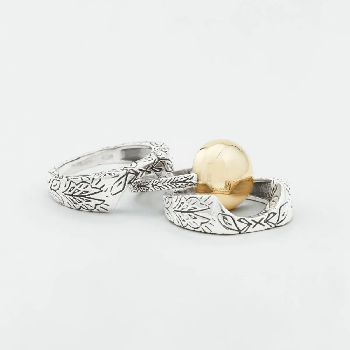 Canyon Bagues|Bague Triple Argent et Laiton Fidji