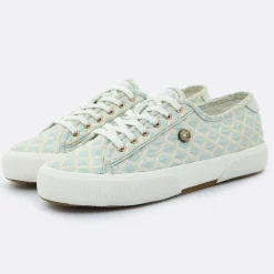 Faguo Baskets|Baskets Birch à carreaux aqua/doré