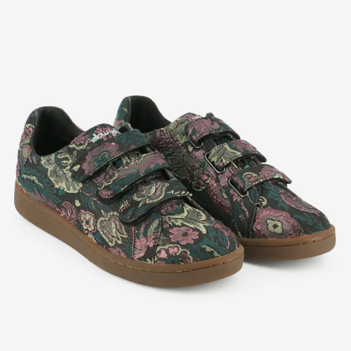 Mellow Yellow Baskets|Baskets Chloé imprimé floral brodé vertes