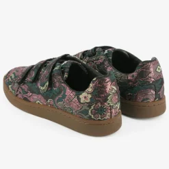 Mellow Yellow Baskets|Baskets Chloé imprimé floral brodé vertes