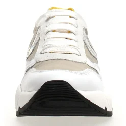 Voile Blanche Baskets|Baskets en Cuir & Velours de Cuir Sheel argenté/gris - Talon 4 cm