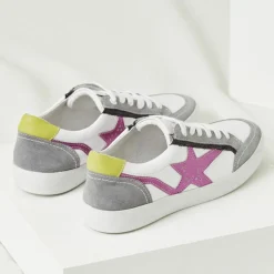 Mellow Yellow Baskets|Baskets en Cuir Betsie grises