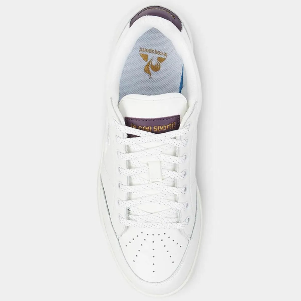 Le Coq Sportif Baskets|Baskets en Cuir Court Clay blanc/violet