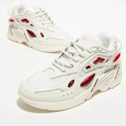 Raf Simons Baskets|Baskets en Cuir Cylon-21 blanc/rouge