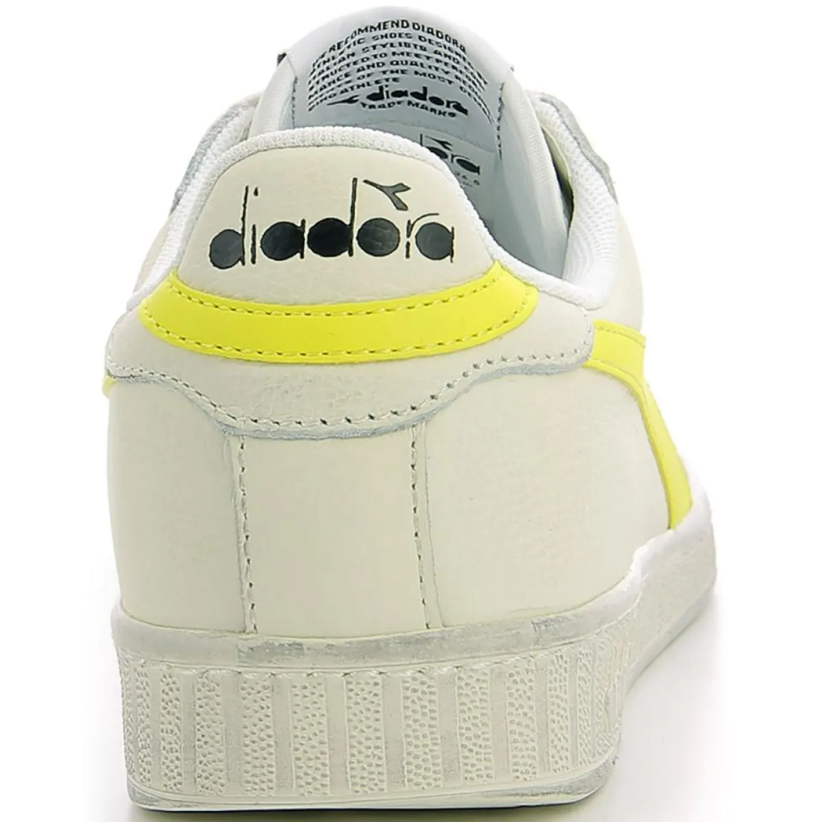 Diadora Baskets|Baskets en Cuir Game L Fluo Wax blanc/jaune fluo