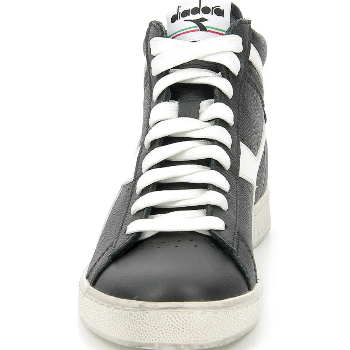 Diadora Baskets|Baskets en Cuir Game L Hi Waxed noir/blanc