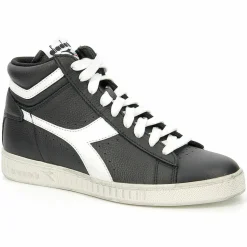 Diadora Baskets|Baskets en Cuir Game L Hi Waxed noir/blanc