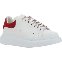Alexander McQueen Baskets|Baskets en Cuir Oversized blanc/rouge