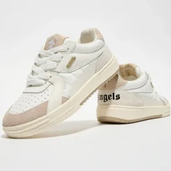 Palm Angels Baskets|Baskets en Cuir University blanc/beige