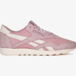 Reebok Baskets|Baskets en Velours de Cuir & Mesh Cl Nylon J4 roses