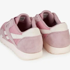 Reebok Baskets|Baskets en Velours de Cuir & Mesh Cl Nylon J4 roses