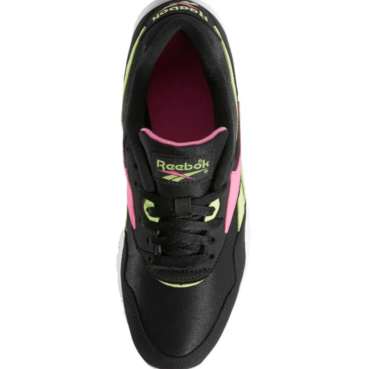 Reebok Baskets|Baskets en Velours de Cuir & Mesh Rapide noir/vert/rose