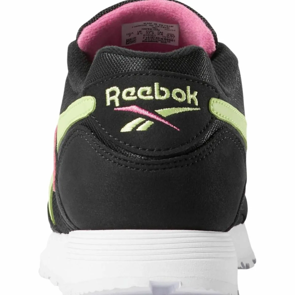 Reebok Baskets|Baskets en Velours de Cuir & Mesh Rapide noir/vert/rose