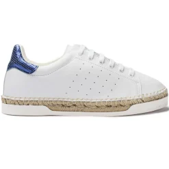 Canal Saint Martin Baskets|Baskets espadrilles en Cuir Lancry Roma blanc/bleu