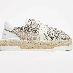 Canal Saint Martin Baskets|Baskets espadrilles en Cuir Lancry python blanc/doré