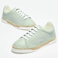 Canal Saint Martin Baskets|Baskets espadrilles en Cuir Lancry vertes
