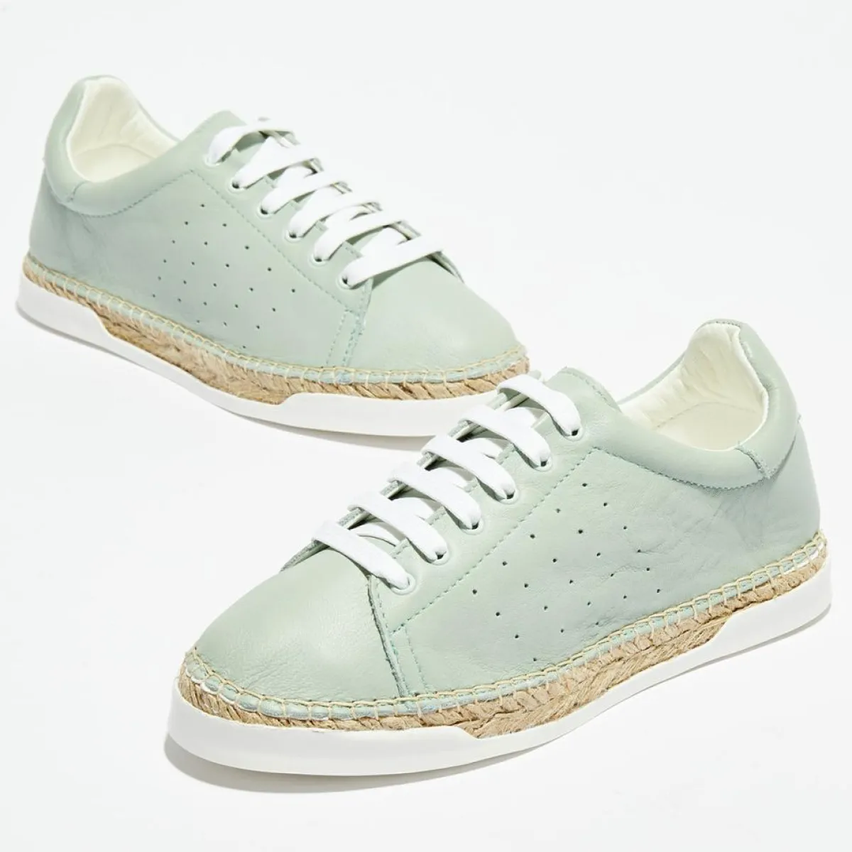 Canal Saint Martin Baskets|Baskets espadrilles en Cuir Lancry vertes