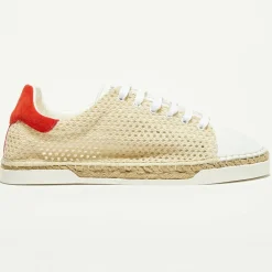 Canal Saint Martin Baskets|Baskets espadrilles en Cuir & Toile Lancry Beach beiges